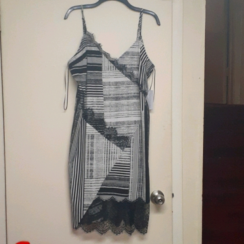 Guess Black Lace Slip Dress